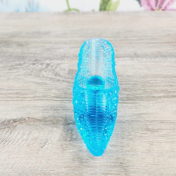 Bryce Brothers Blue Turquoise Cane Glass Slipper Shoe EAPG 1880s Antique - Picture 2 of 8